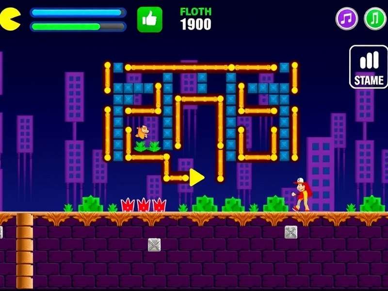 Smartphone displaying PAC-MAN game from Google Play Store with colorful ghost characters