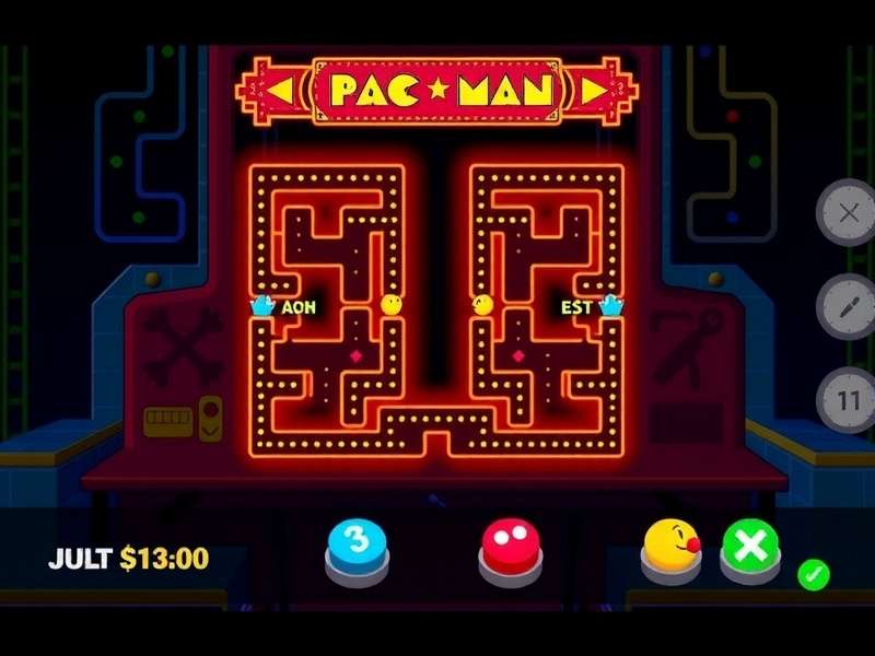 PAC-MAN Game Gear cartridge inserted into a Sega Game Gear handheld console