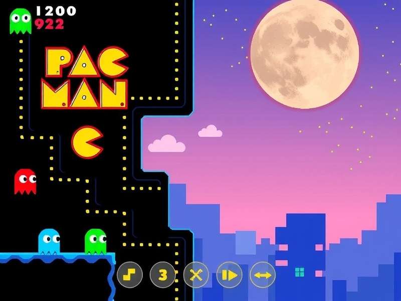 Ms. Pac Man gameplay screenshot showing the character navigating a maze