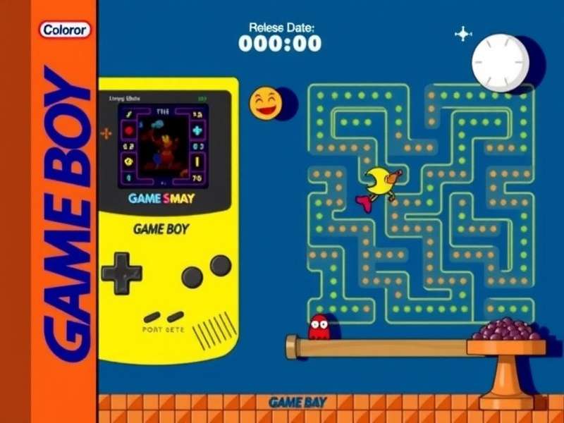 Ms. Pac-Man Game Boy Color yellow cartridge close-up