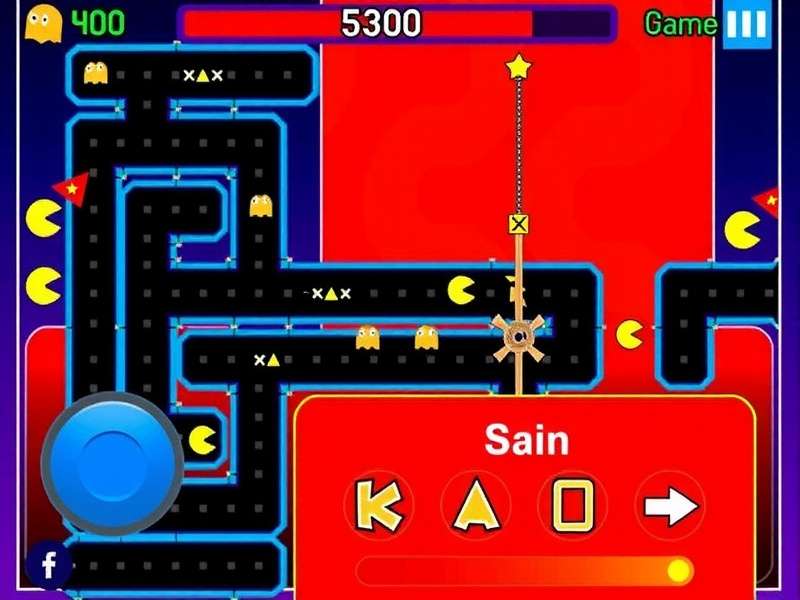 PAC MAN game running on a modern Windows PC with vibrant graphics