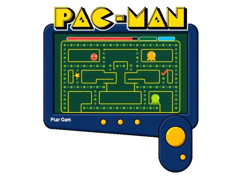 PAC MAN Game Gear handheld console running the game