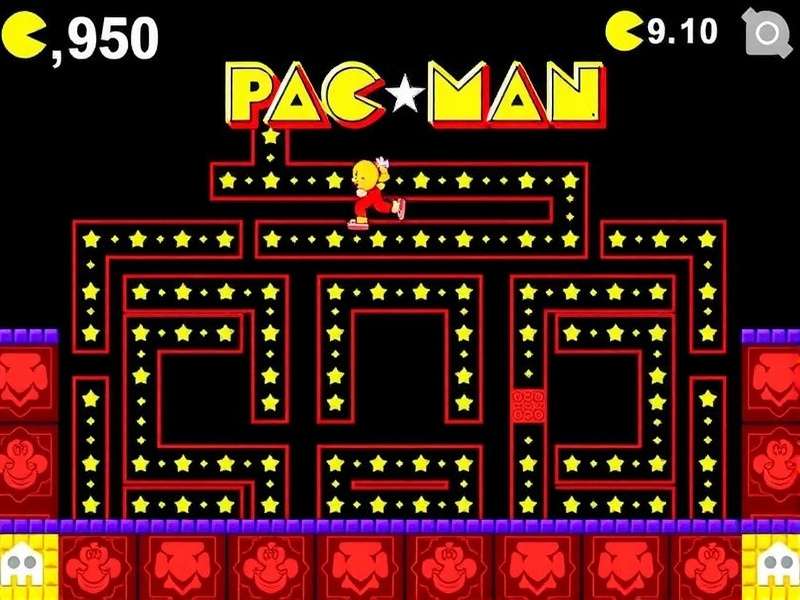 PAC MAN game screenshot showing maze and characters