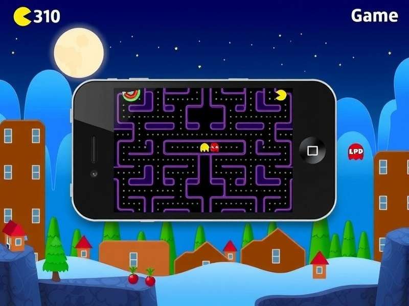 PAC MAN Game on Mobile Phone