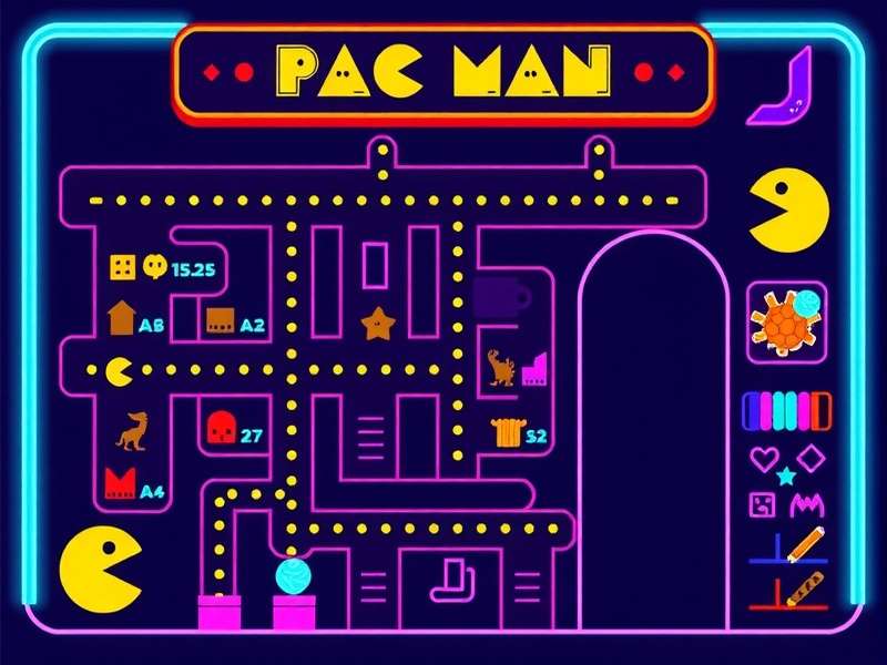 Pac Man arcade machine in a gaming setup