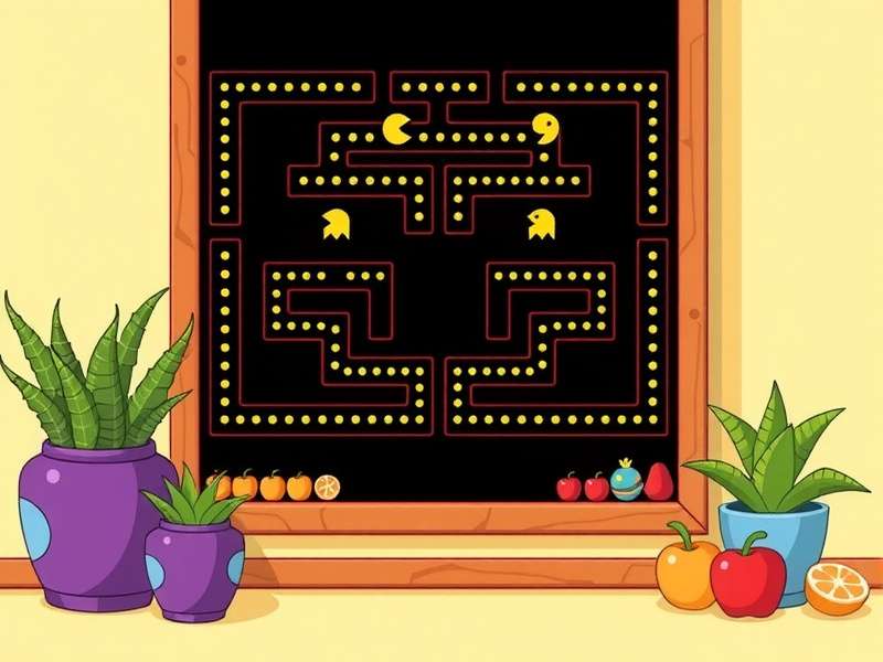 Google Pacman Doodle gameplay screenshot showing Pacman and ghosts on the Google logo