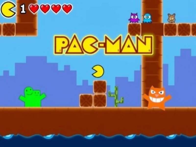 Google Doodle Pac-Man game interface showing maze and ghosts