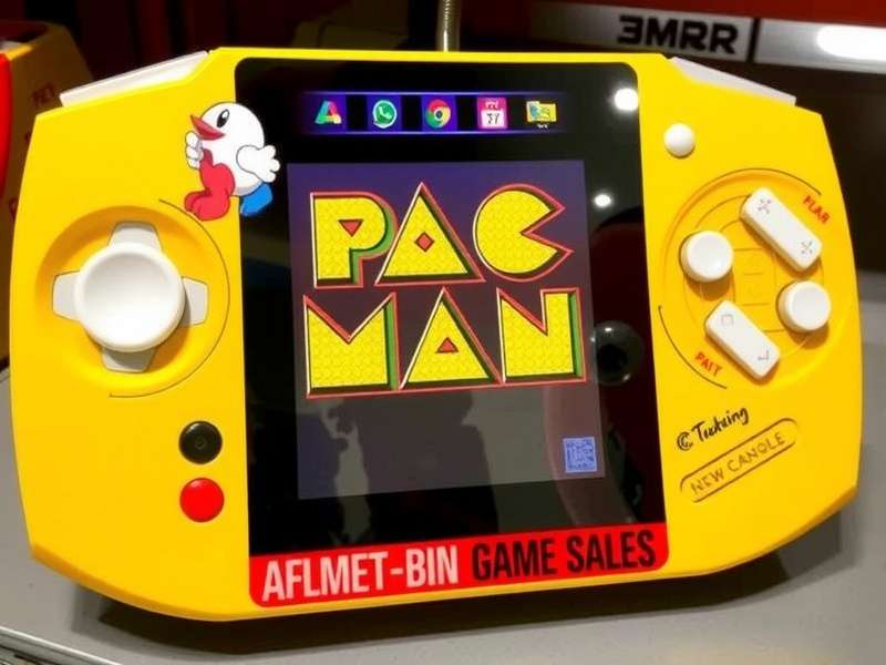 Pac Man arcade console setup in a modern living room