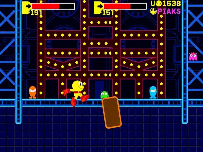 Classic Pac-man maze with ghosts and dots