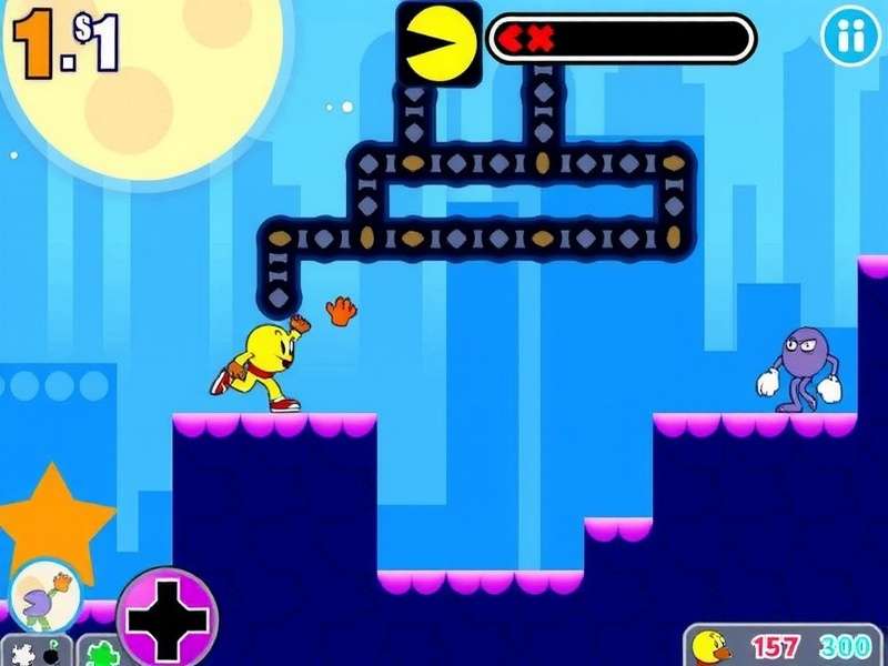 Classic Pacman arcade machine glowing in dark