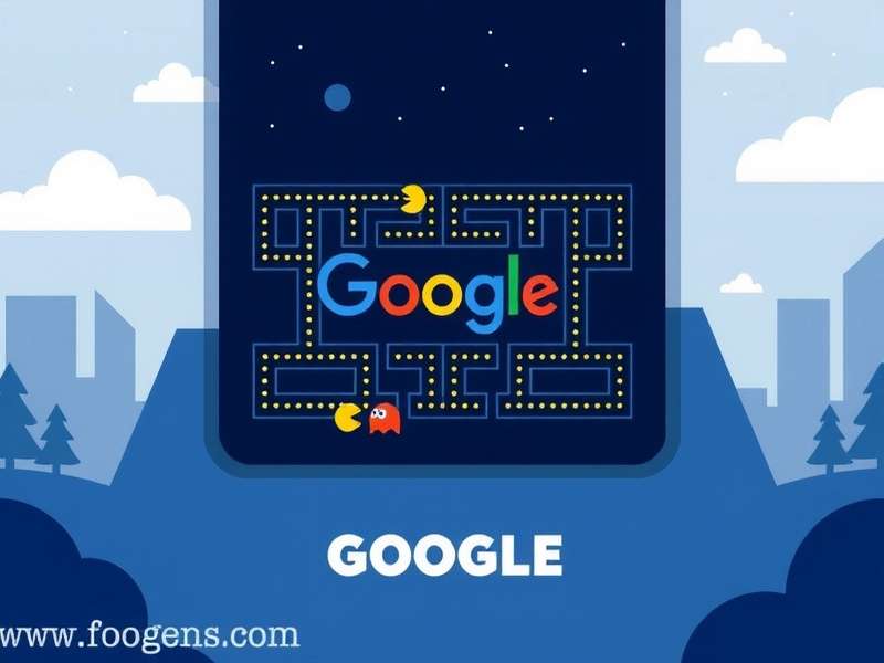 Screenshot of the Google Pacman Doodle homepage from 2010