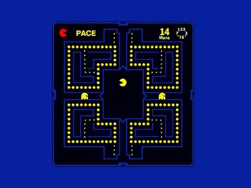 PAC-MAN arcade cabinet in an Indian gaming cafe with players gathered around