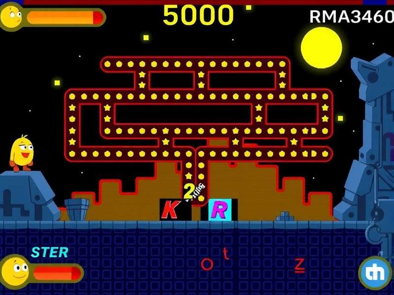 Gameplay screenshot of Pacman Echalk showing mazes and ghosts