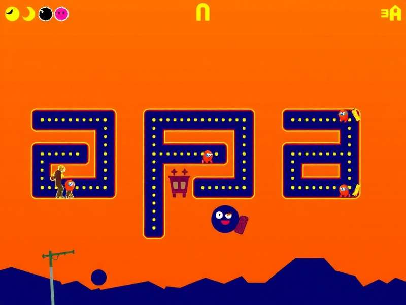 PAC MAN gameplay showing strategic ghost avoidance patterns