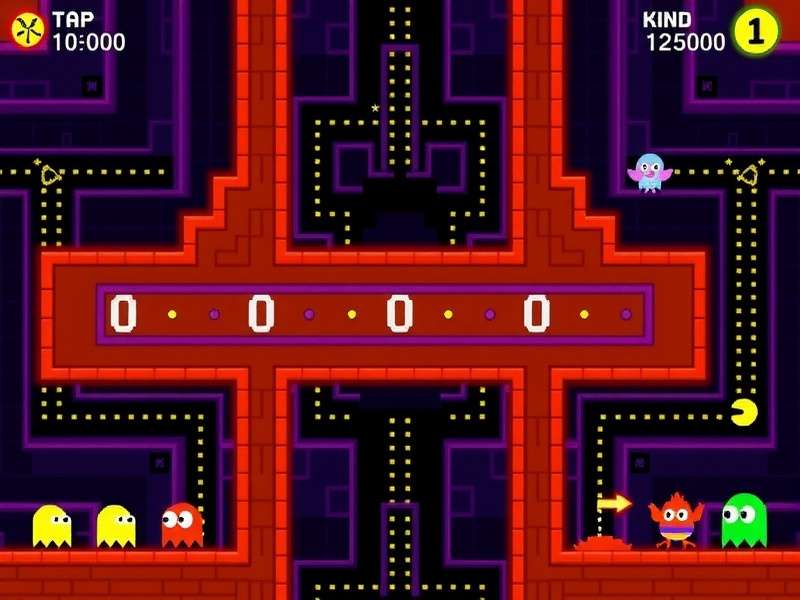 Screenshot of PAC-MAN Google Doodle game play on a laptop