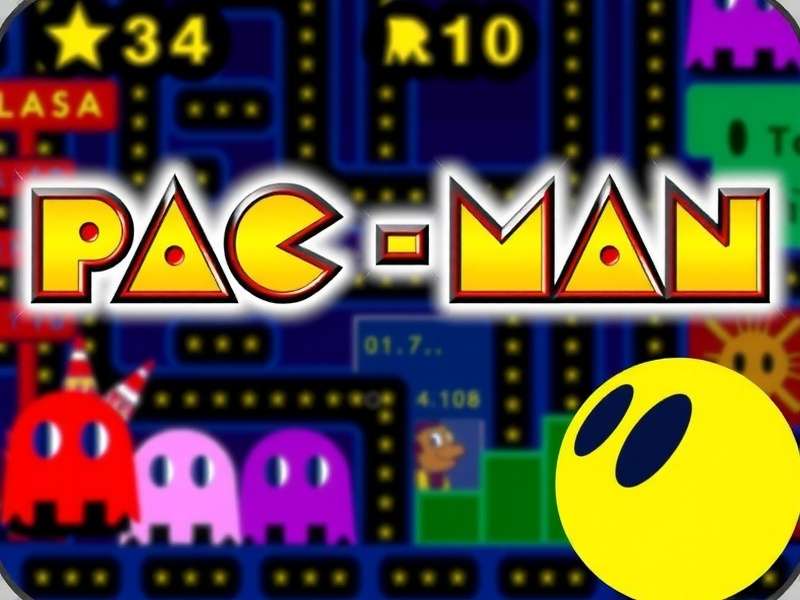 PAC MAN Game being played on mobile phone and laptop
