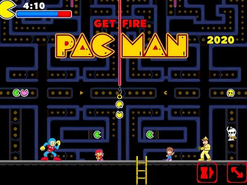 Pac-Man maze with ghosts chasing