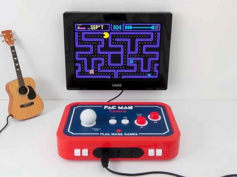 Pac Man Game Console For Tv connected to a television set in a modern Indian living room