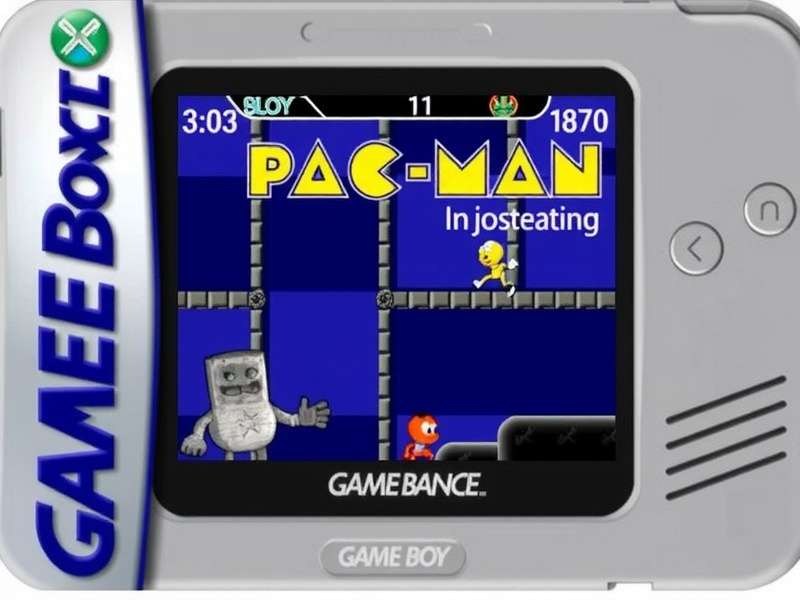 Pac Man Game Boy Advance maze layout showing ghost house, power pellets, and optimal chomp routes