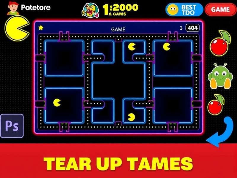 PAC MAN Arcade Game - Free Online Gameplay Screenshot with Ghosts and Dots