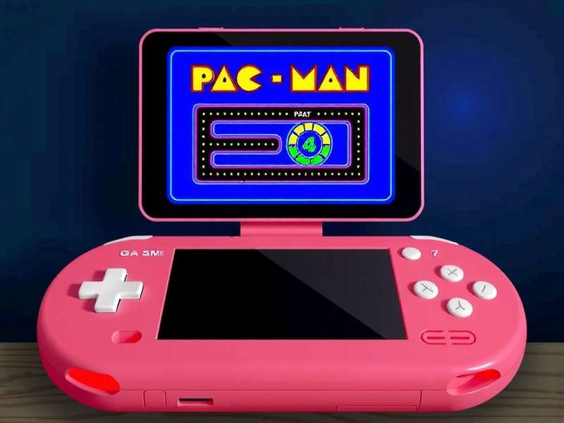 Image Of Pac Man Game Console – Side panel artwork showing PAC MAN chased by ghosts