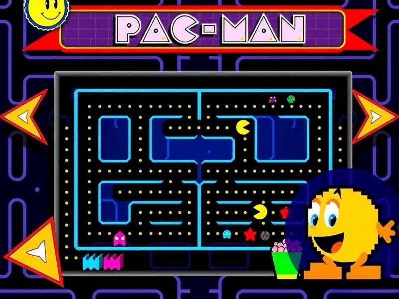 PAC MAN arcade flyer showing classic maze chase gameplay