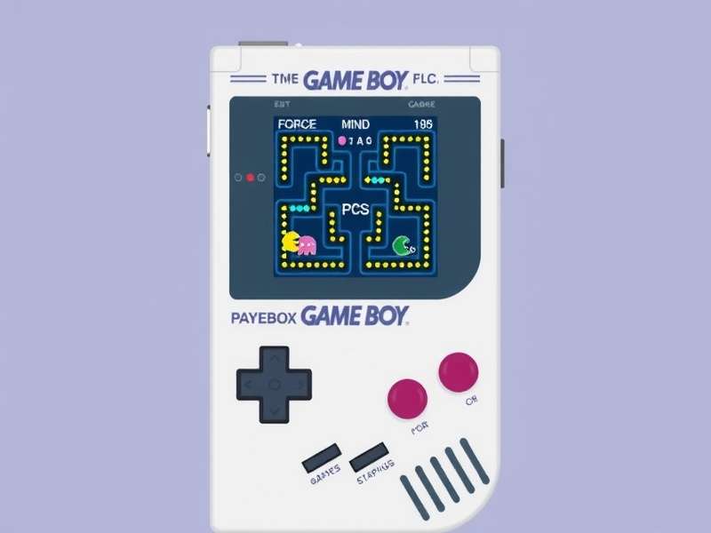 Ms Pac Man Game Boy gameplay screenshot showing the maze, ghosts, and power pellets