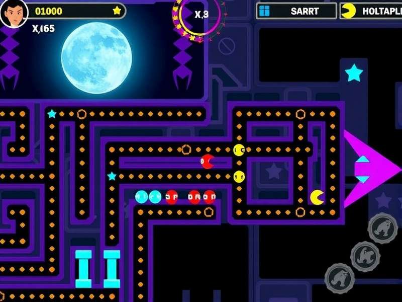 PAC MAN multiplayer gameplay with friends on screen
