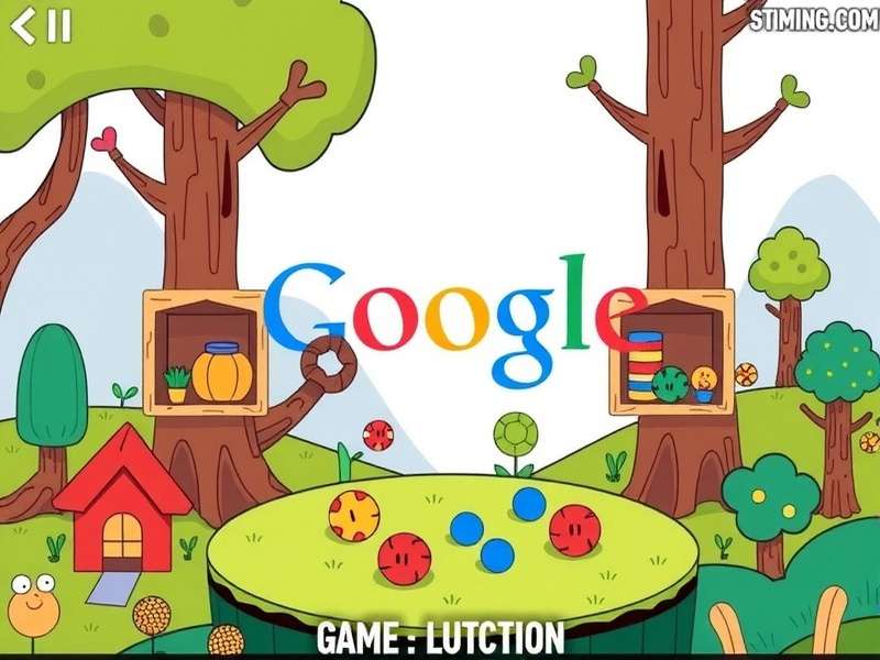 PAC MAN Google Game Doodle tribute artwork showing the yellow PAC MAN character chasing ghosts on a retro-styled background